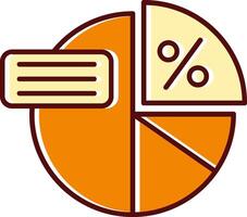 torta gráfico preenchidas escorregou retro ícone vetor