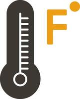 Fahrenheit graus glifo dois cor ícone vetor