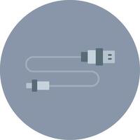 USB conector plano círculo ícone vetor