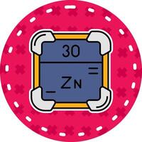 zinco linha preenchidas adesivo ícone vetor