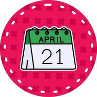 21 do abril linha preenchidas adesivo ícone vetor