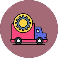 caminhão reparar linha preenchidas multicor círculo ícone vetor