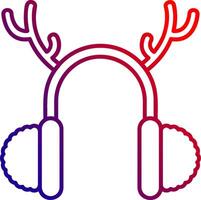 ícone de gradiente de linha de protetores de ouvido vetor
