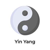 uma chinês yin yang símbolo vetor Projeto isolado em branco fundo