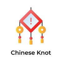 ter uma Veja às isto surpreendente ícone do chinês nó dentro moderno estilo vetor