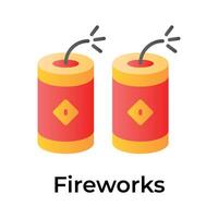 chinês Novo ano celebração, fogo de artifício vetor projeto, ler para usar ícone