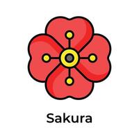 sakura flor vetor projeto, cereja Flor flor ícone dentro moderno estilo