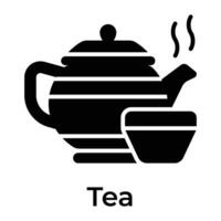 belas projetado ícone do chinês cultural bule de chá, na moda editável vetor