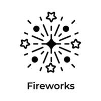 design vetorial de celebração de fogos de artifício, estilo moderno vetor