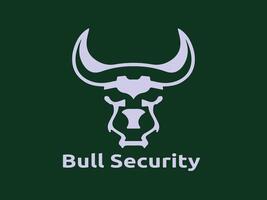 touro segurança logotipo modelo. vetor ilustração do touro cabeça em verde fundo.