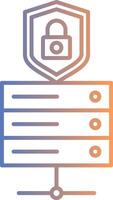 ícone de gradiente de linha de proteção de dados vetor