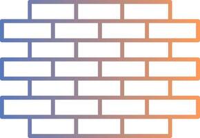 ícone de gradiente de linha de parede de tijolo vetor