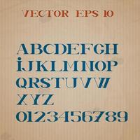 letras do alfabeto e números impressos em papelão vetor