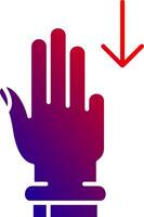 três dedos baixa sólido gradiente ícone vetor
