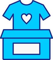 roupas doação azul preenchidas ícone vetor