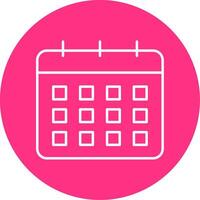 calendário linha multicírculo ícone vetor