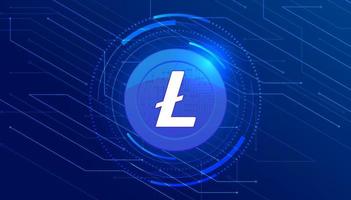 banner litecoin ltc. Fundo de banner do conceito de criptomoeda moeda ltc. vetor