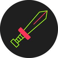 ícone de círculo de glifo de espada vetor