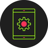 ícone de círculo de glifo de tecnologia vetor