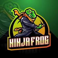 logotipo do mascote ninja sapo esport vetor