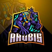 design do logotipo do mascote anubis esport vetor