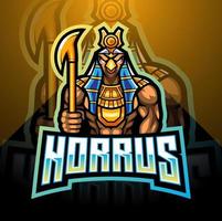 design do logotipo do mascote horus esport vetor