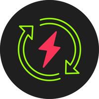 ícone de círculo de glifo de energia renovável vetor