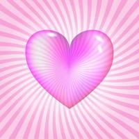 coração de vidro rosa vetor