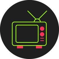ícone de círculo de glifo de televisão vetor