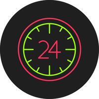 24 horas glifo círculo ícone vetor