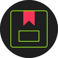 ícone de círculo de glifo de caixa de pacote vetor