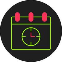 ícone de círculo de glifo de gerenciamento de tempo vetor