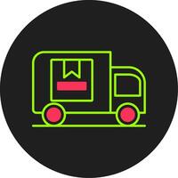ícone de círculo de glifo de caminhão de entrega vetor