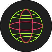ícone de círculo de glifo do globo vetor