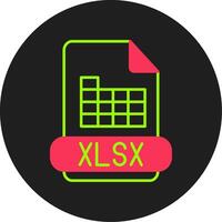 xlsx glifo círculo ícone vetor