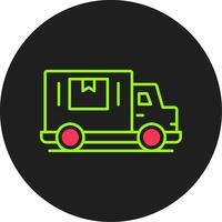ícone de círculo de glifo de caminhão de entrega vetor