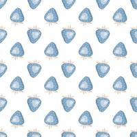 bonito padrão sem emenda simples com morangos azuis e folhas. impressão delicada para papel de embrulho, têxteis e design vetor