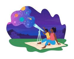 ilustração vetorial 2d de observação espacial vetor