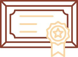 ícone de duas cores de linha de certificado vetor