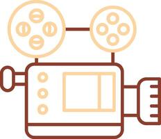 ícone de duas cores da linha de filme vetor