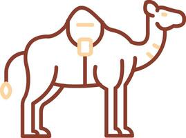 ícone de duas cores da linha de camelo vetor