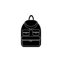 silhueta da mochila escolar, mochila escolar e ícone de aprendizagem vetor