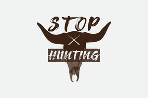 vector design de t-shirt de caça - pare de caçar. contém um vetor de caça.