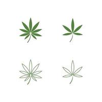 Cannabis ou logotipo de ícone de maconha para a indústria médica ou farmacêutica vetor