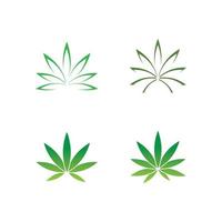 Cannabis ou logotipo de ícone de maconha para a indústria médica ou farmacêutica vetor