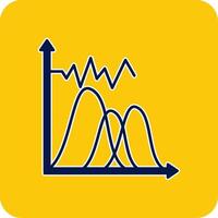 onda gráfico glifo quadrado dois cor ícone vetor