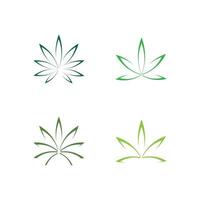 Cannabis ou logotipo de ícone de maconha para a indústria médica ou farmacêutica vetor