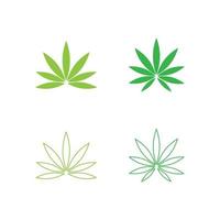 Cannabis ou logotipo de ícone de maconha para a indústria médica ou farmacêutica vetor