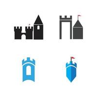 castelo ilustração vetorial ícone logotipo modelo de design vetor