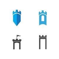 castelo ilustração vetorial ícone logotipo modelo de design vetor